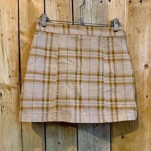 Forever 21 Tan Checkered Mini Skirt